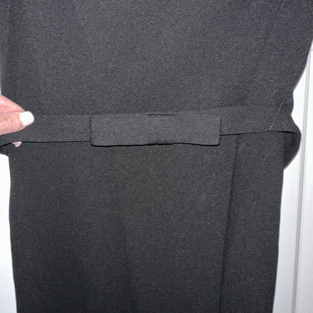 Express Black Midi Dress with Bow Belt Detail - Picture 3 of 4
